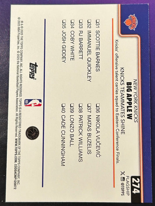 * New York Knicks 2025-26 Topps NBA Team Card