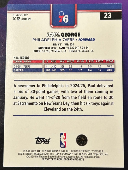 * Paul George 2025-26 Topps NBA Card PHILADELPHIA 76ers