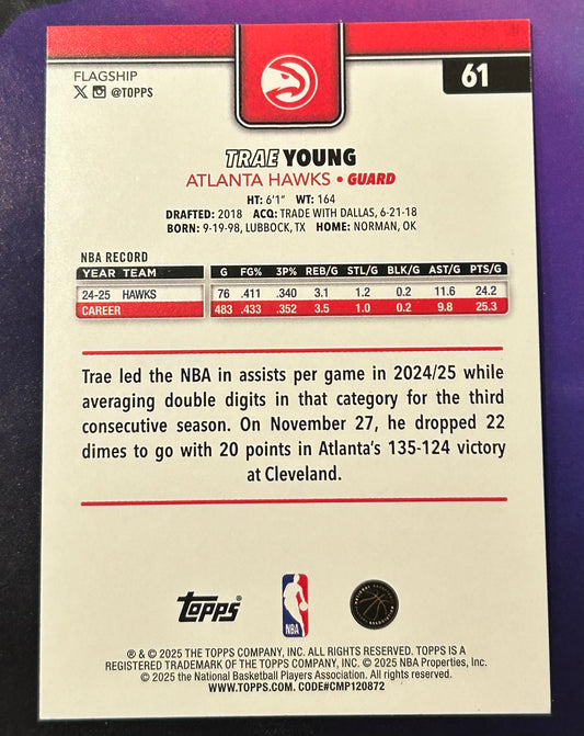 * Trae Young 2025-26 Topps NBA Card ATLANTA HAWKS