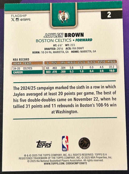 * Jaylen Brown 2025-26 Topps NBA Card BOSTON CELTICS