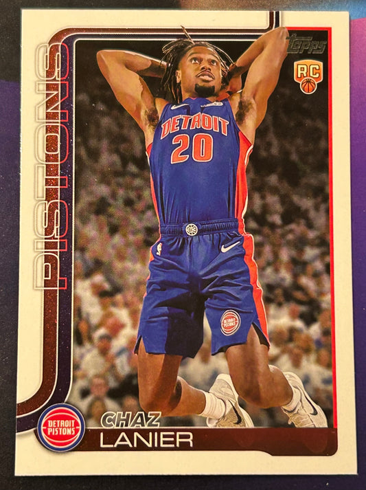 * Chaz Lanier 2025-26 Topps NBA ROOKIE Card DETROIT PISTONS