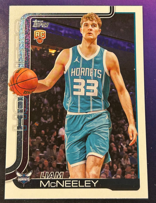 * Liam McNeeley 2025-26 Topps NBA ROOKIE Card CHARLOTTE HORNETS