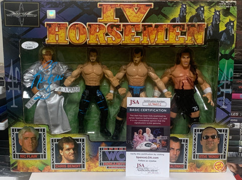 Four Horsemen Toy Biz 4-pack Signed by Steve McMichael (JSA) and “The Nature Boy” Ric Flair (Awesome Piece)