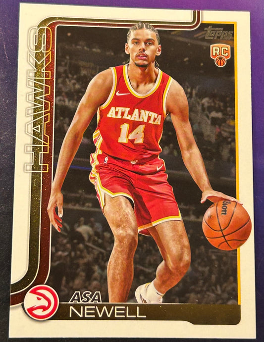 * Asa Newell 2025-26 Topps NBA ROOKIE Card ATLANTA HAWKS