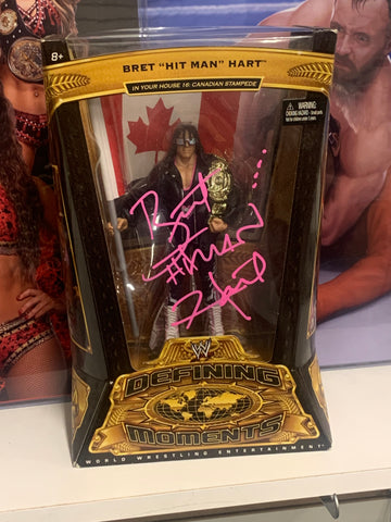 Bret “The Hitman” Hart SIGNED WWE Mattel Defining Moments Elite Action Figure (Comes w/COA)