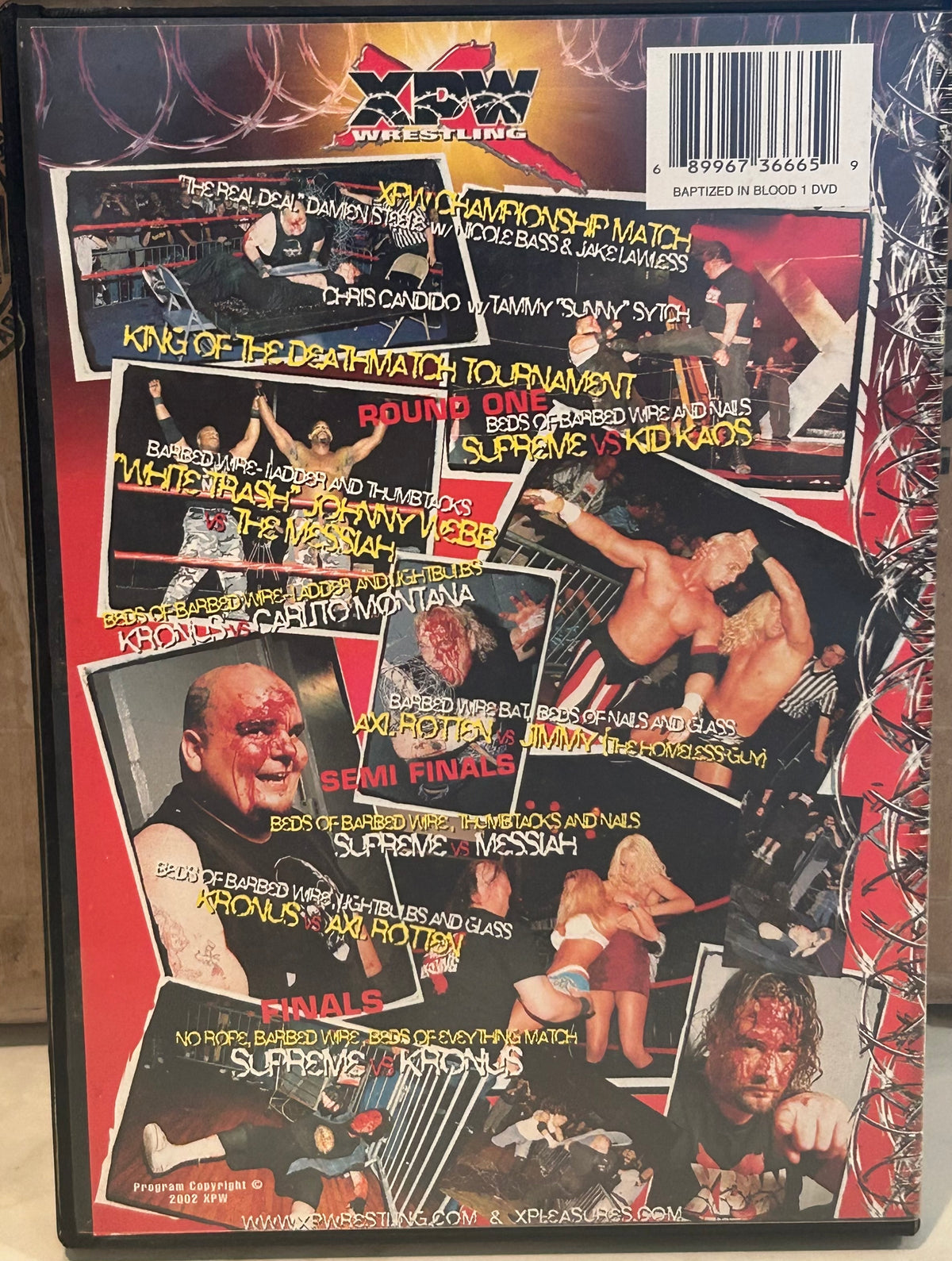 + XPW DVD “Baptized in Blood” (Shane Douglas, Supreme, ECW’s Kronus & more) (Copy)