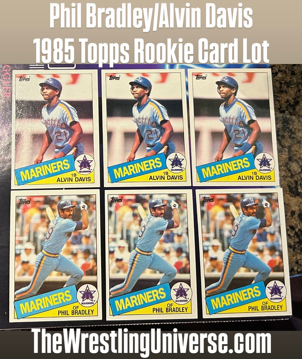 * Phil Bradley & Alvin Davis 1985 Topps Rookie Cards Lot MARINERS