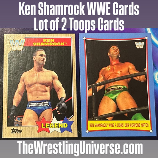 * Ken Shamrock WWE Topps Card Lot (2)