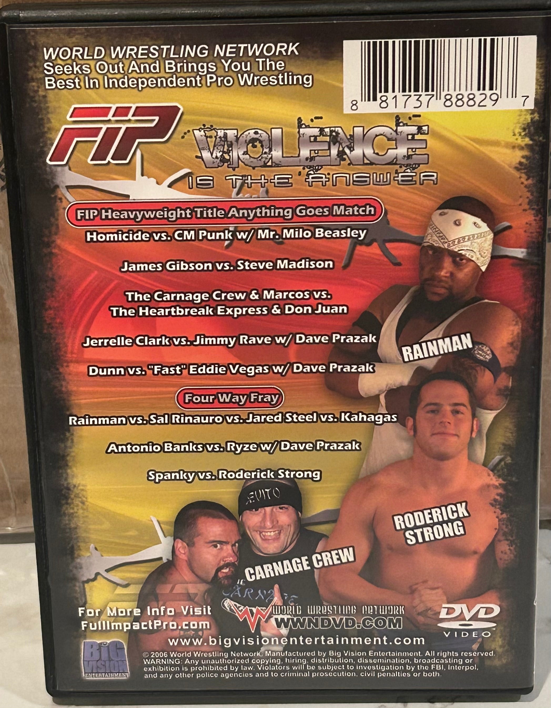 FIP DVD “Violence is the Answer” (CM Punk, Spanky, Homicide & so