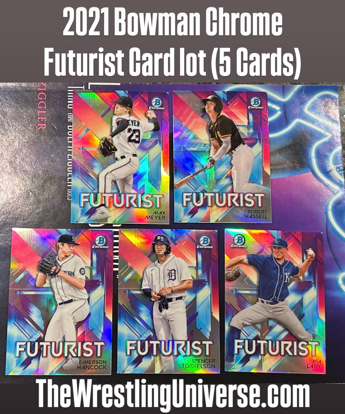 * 2021 Bowman Chrome “Futurist” Refractor Rookies Card Lot (5 cards)
