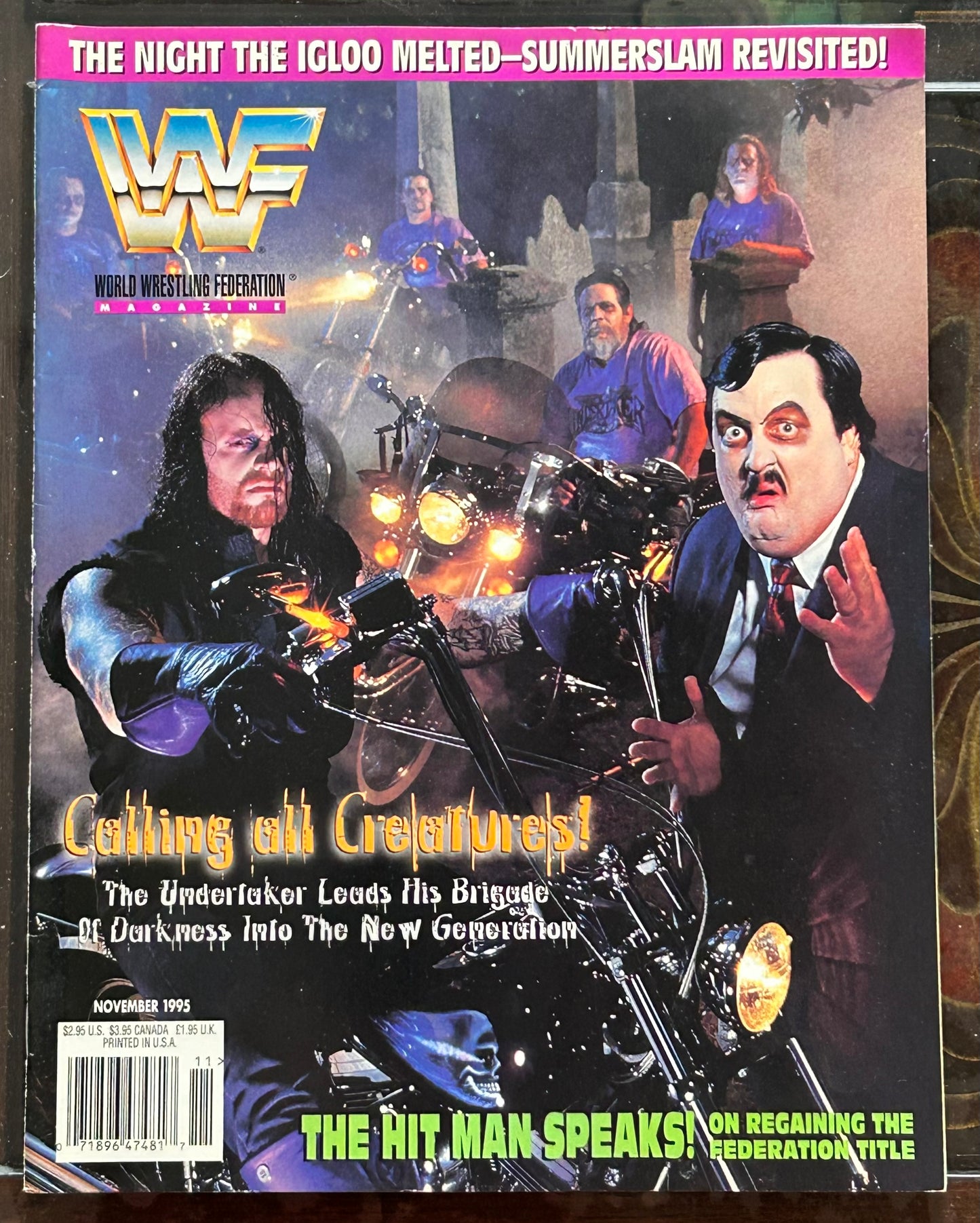 * WWE Magazine November 1995 (Bam Bam Bigelow Poster Inside)