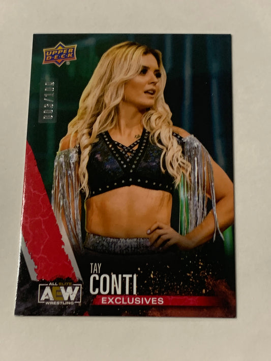 Tay Conti 2021 AEW Upper Deck Red Parallel Card #3/100