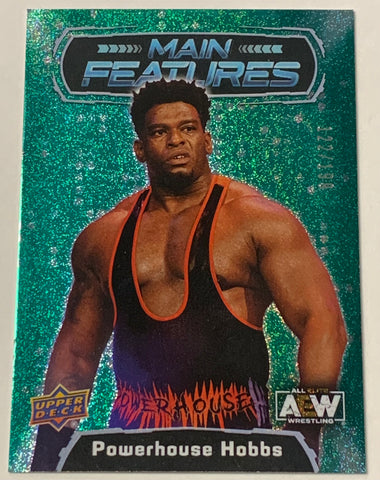 Powerhouse Hobbs 2022 AEW UD Upper Deck “Main Features” Green Parallel Card #122/199 (Only 199 Made)!!!