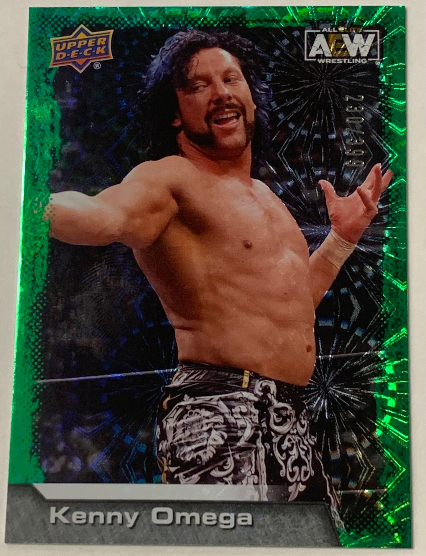 Kenny Omega 2022 AEW Upper Deck Pyro Green Parallel Insert #230/399