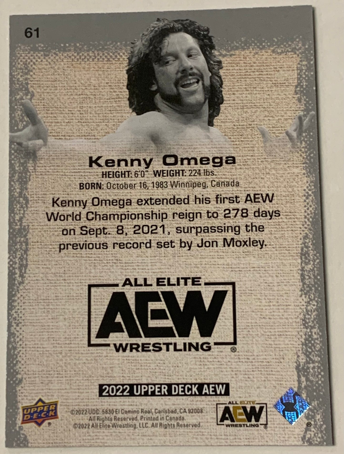 Kenny Omega 2022 AEW Upper Deck Pyro Green Parallel Insert #230/399