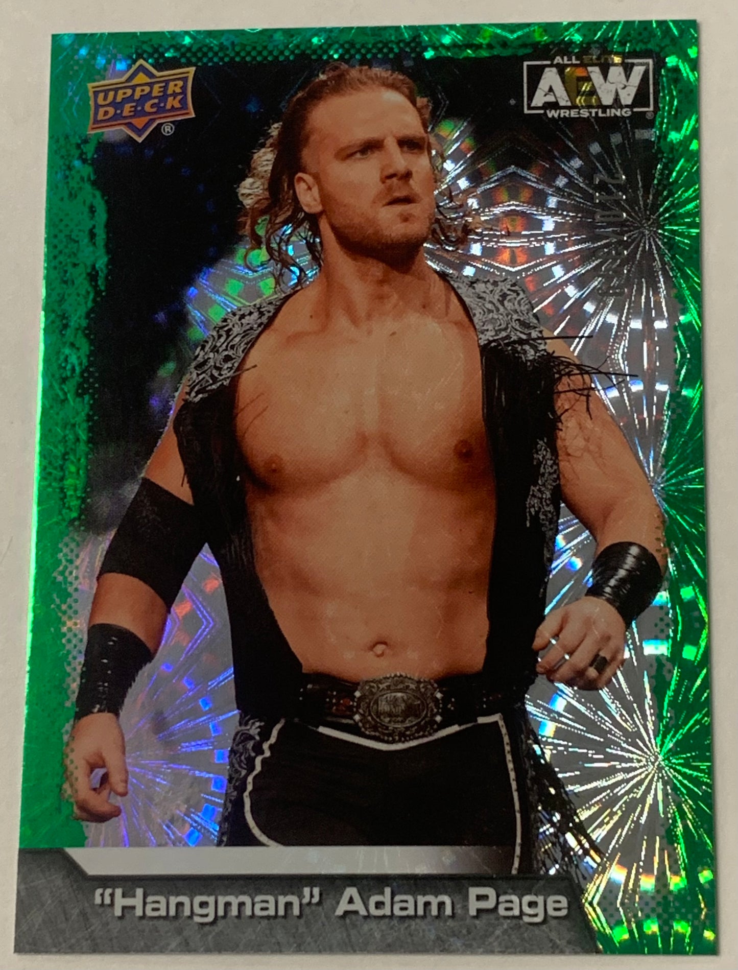 Adam Page 2022 AEW UD Upper Deck Pyro Green Parallel Insert Card #/399