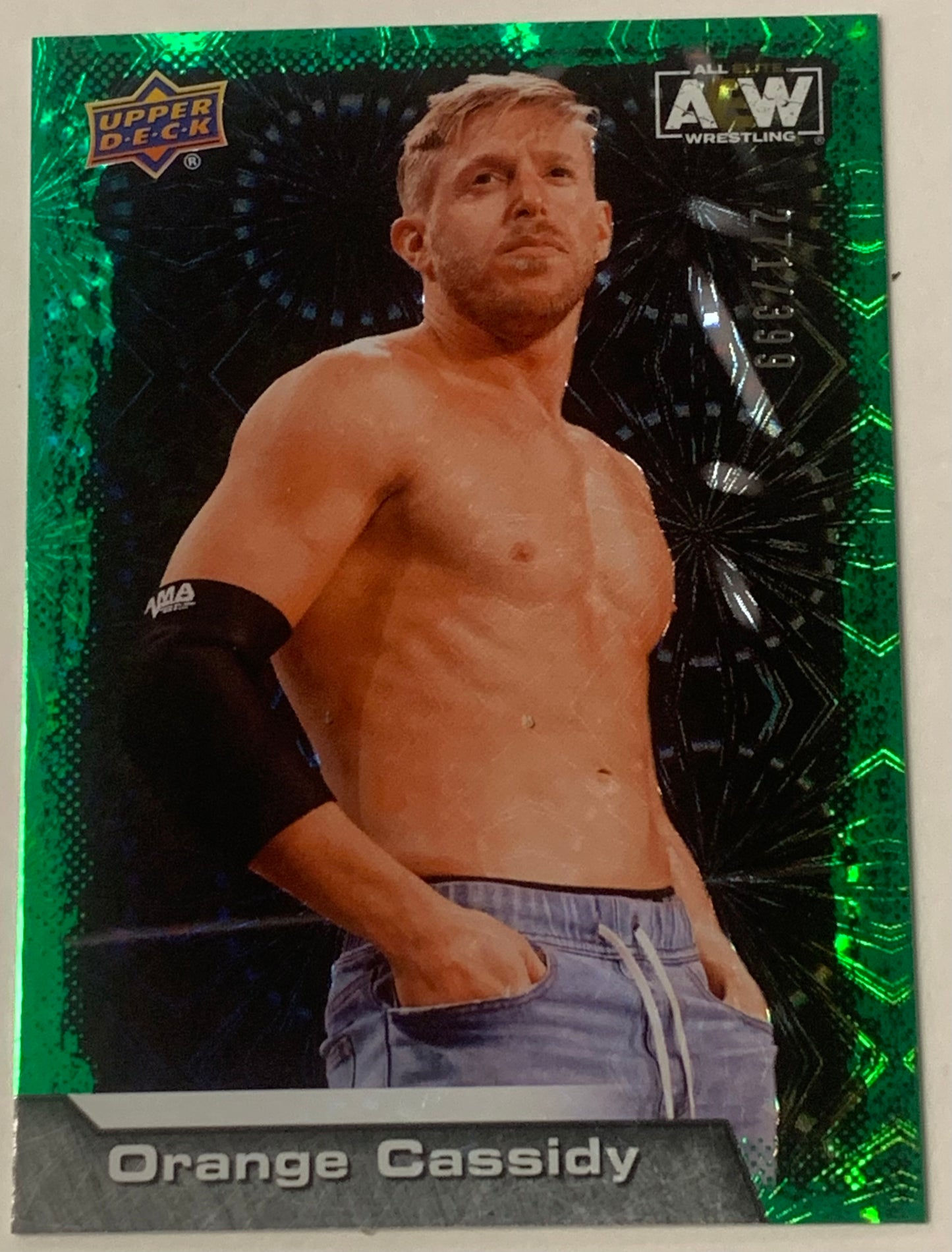 Orange Cassidy 2022 AEW UD Upper Deck Pyro Green Parallel Insert Card #/399