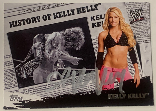 History Of Kelly Kelly 2010 WWE SIGNED Topps Card COA