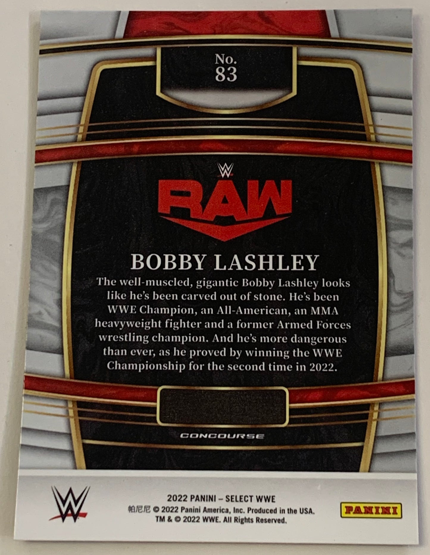 Bobby Lashley 2022 WWE Panini Select Card