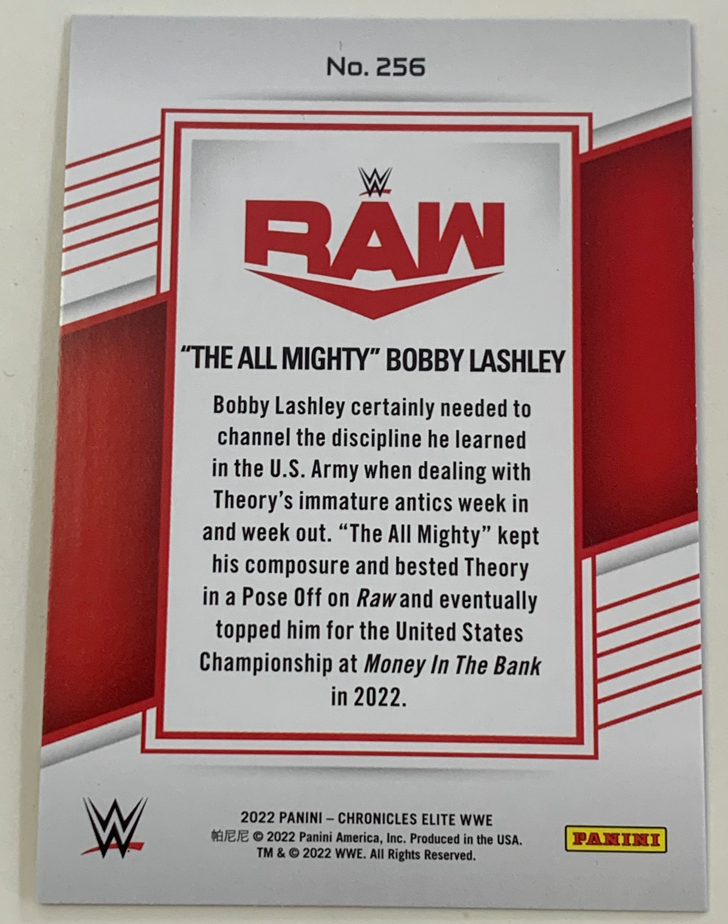 Bobby Lashley 2022 WWE Panini Chronicles Elite Card