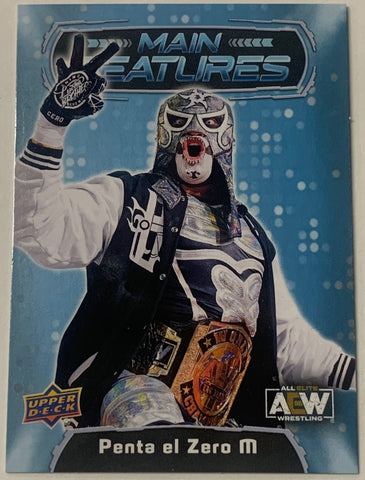 Penta El Zero M 2022 AEW UD Upper Deck “Main Features” Blue Parallel Card!!!