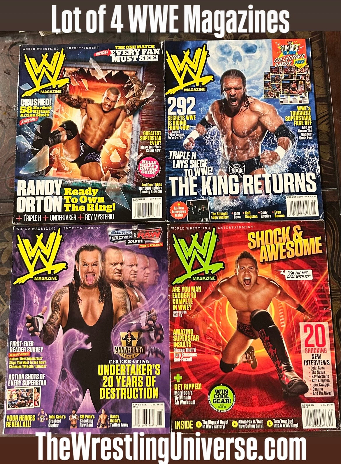 * Lot of (4) WWE Magazines (No Posters Inside)