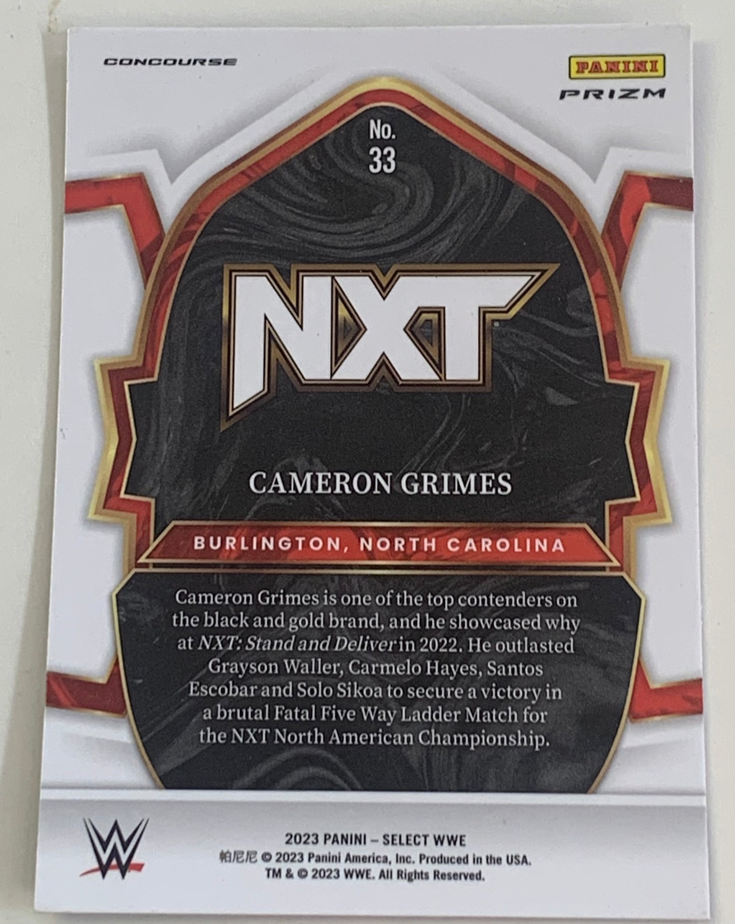 Cameron Grimes 2023 WWE Panini Select Prizm Refractor Card