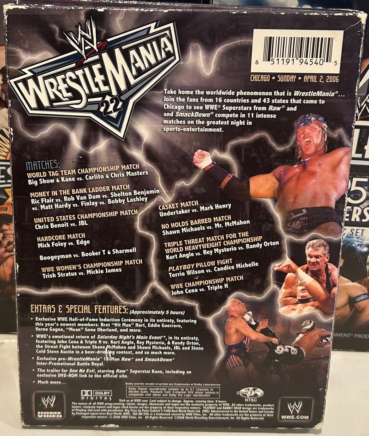 + WWE DVD “Wrestlemania 22” (3-Disc Set includes Hall of Fame Ceremony)