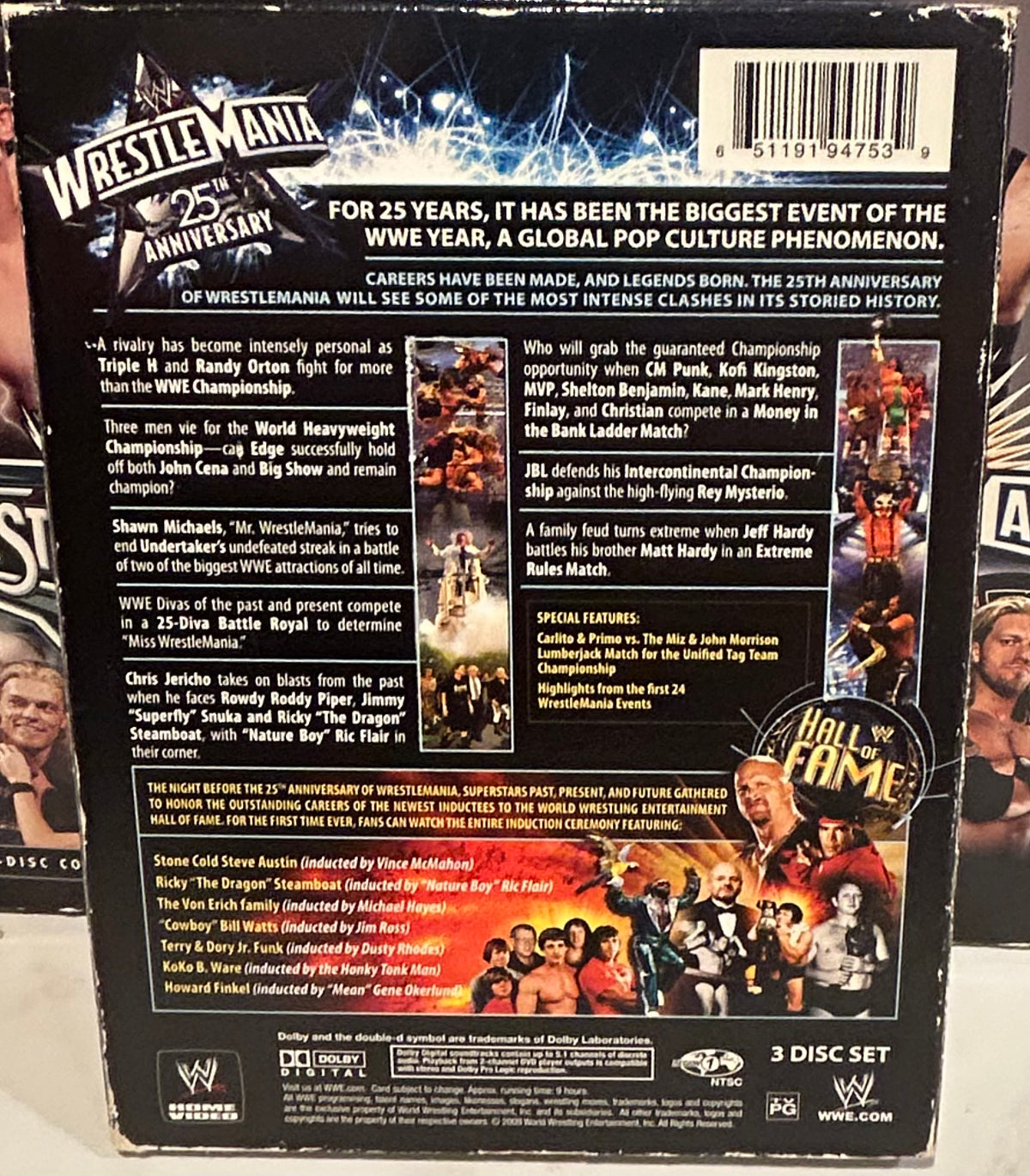 + WWE DVD “Wrestlemania 25” (3-Disc Set Including the Hall of Fame Ceremony)