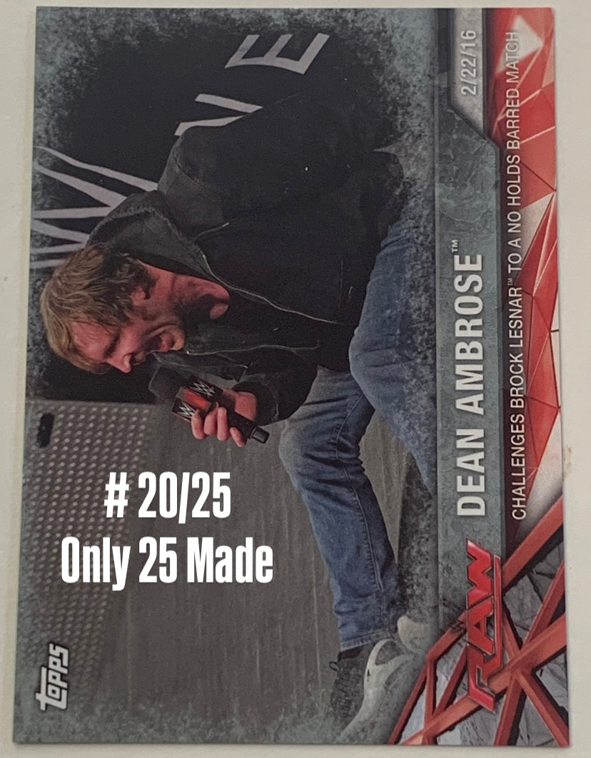 Dean Ambrose 2017 WWE Topps RAW Silver #20/25