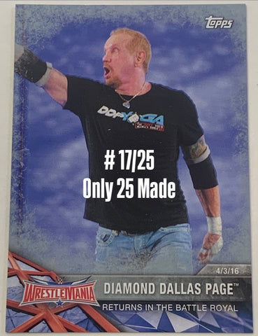 DDP Diamond Dallas Page 2017 WWE Wrestlemania Parallel Card #17/25 (Only 25 Made)!!!