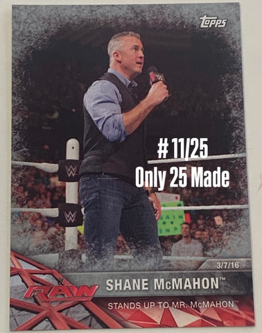 Shane McMahon 2017 WWE RAW Parallel Card #11/25 (Only 25 Made)!!!