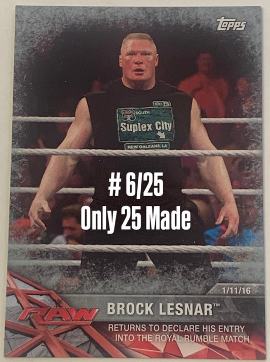 Brock Lesnar 2017 WWE Topps RAW Silver #6/25