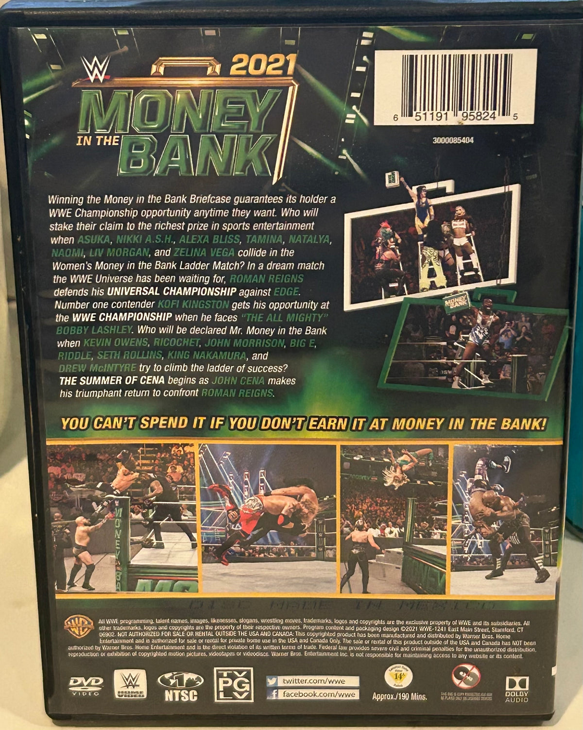 + WWE DVD “Money In The Bank 2021” (John Cena, Roman Reigns & so much more)
