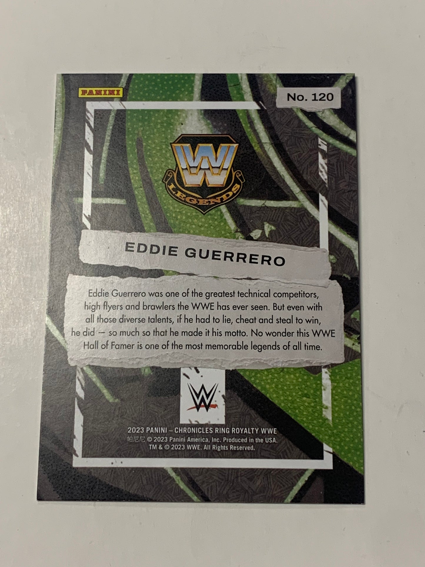 Eddie Guerrero 2023 WWE Chronicles Ring Royalty Card