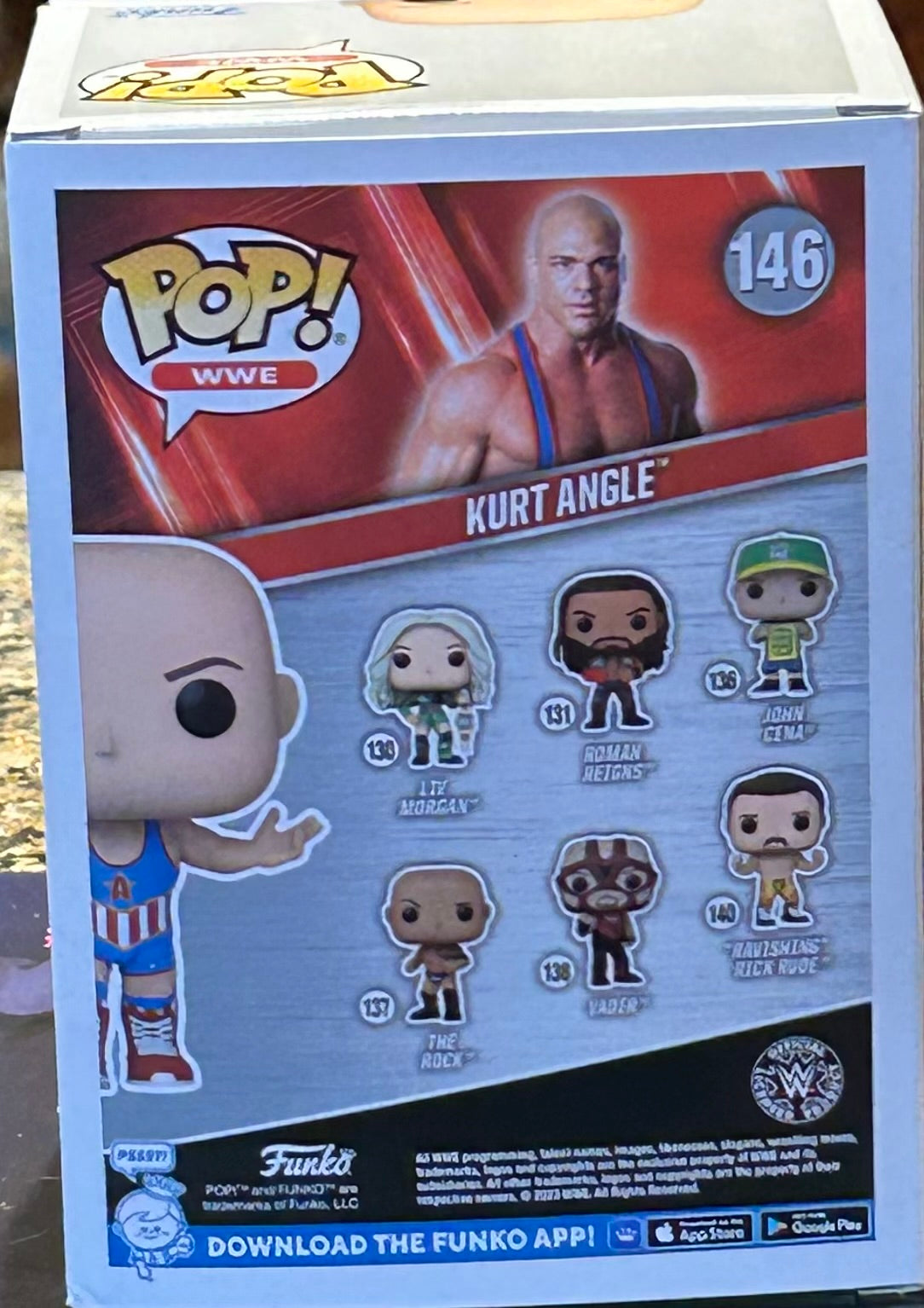 * Kurt Angle Signed WWE Funko Pop (HOF Inscription)