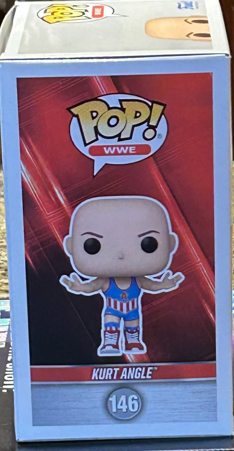 * Kurt Angle Signed WWE Funko Pop (HOF Inscription)