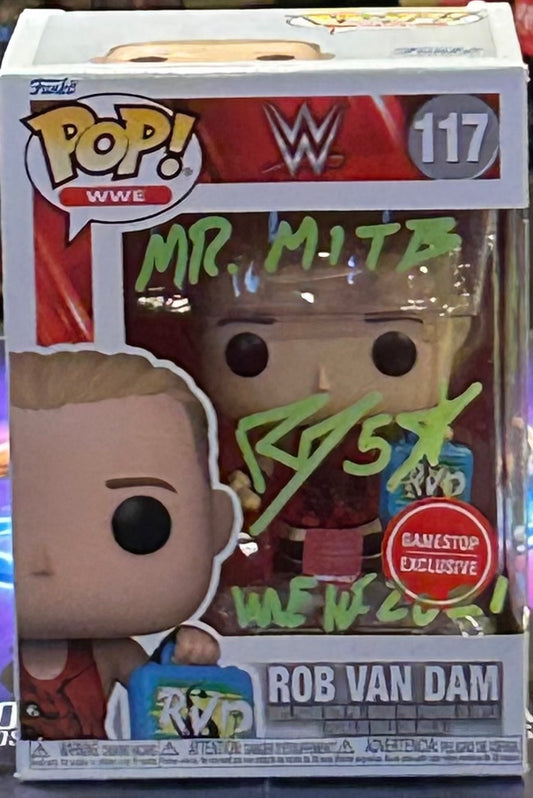 * Rob Van Dam SIGNED WWE Exclusive Funko Pop (Multiple Inscriptions)