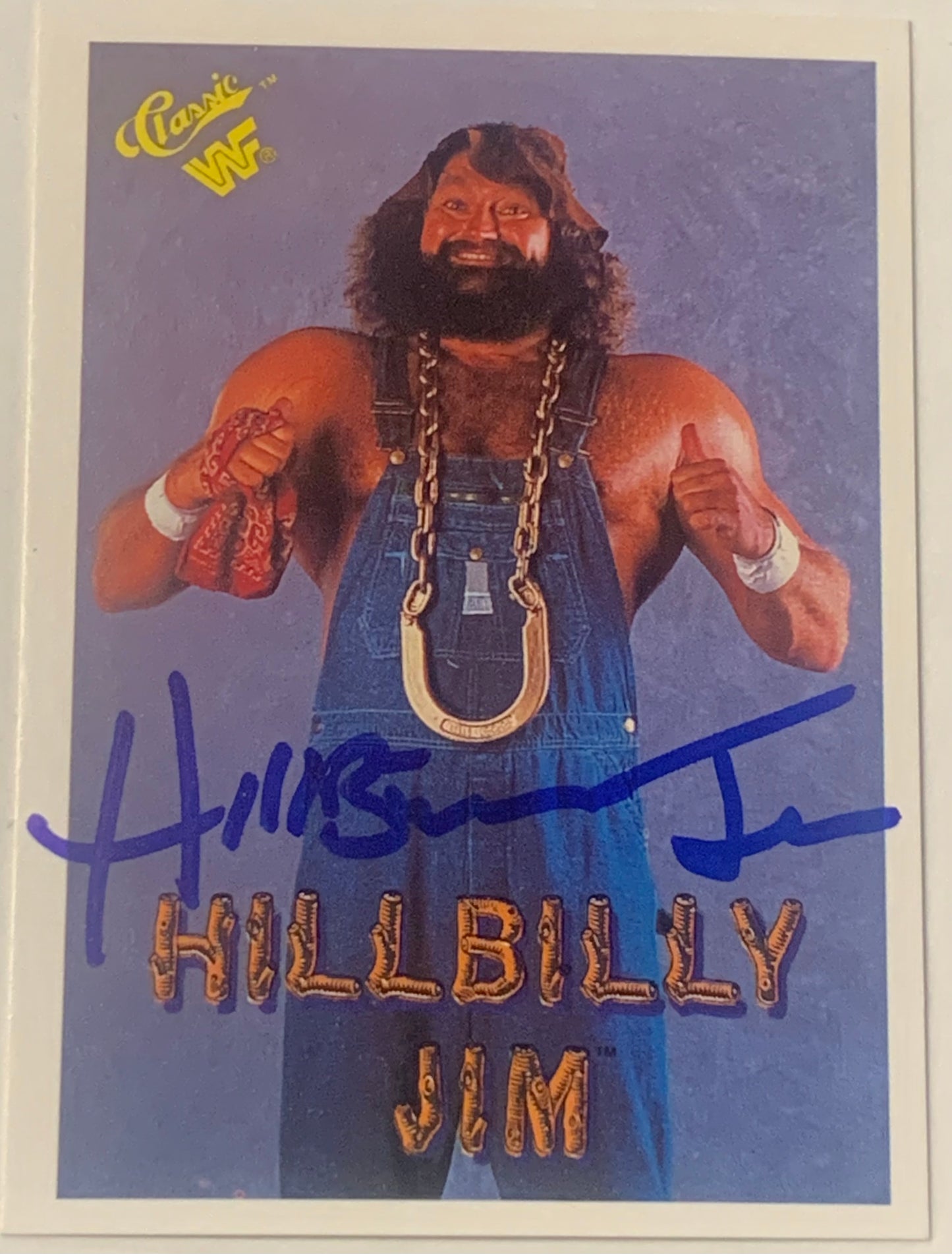Hillbilly Jim 1990 WWE Classic SIGNED Card COA