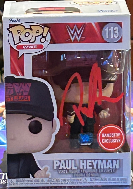 * Paul Heyman SIGNED WWE Exclusive Funko Pop (Great Signature)