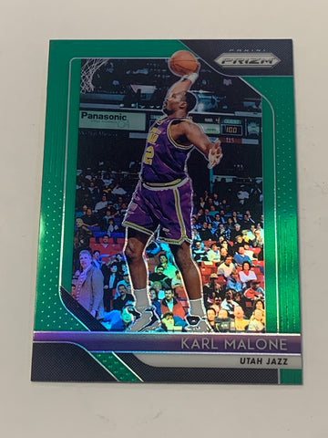 Karl Malone 2018-19 Prizm Green Refractor Card Utah Jazz
