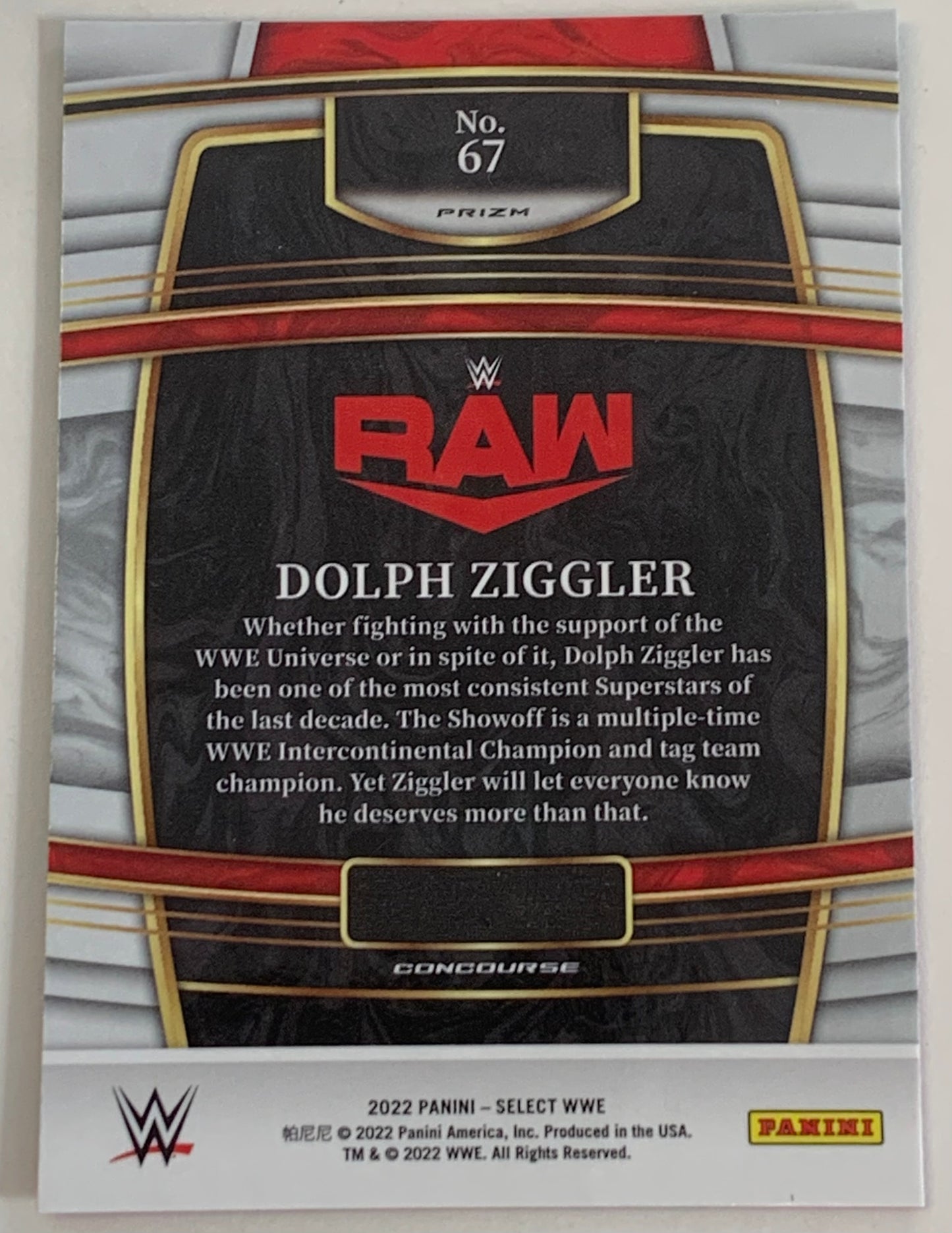 Dolph Ziggler 2022 WWE Panini Select Multi-Color Prizm Concourse