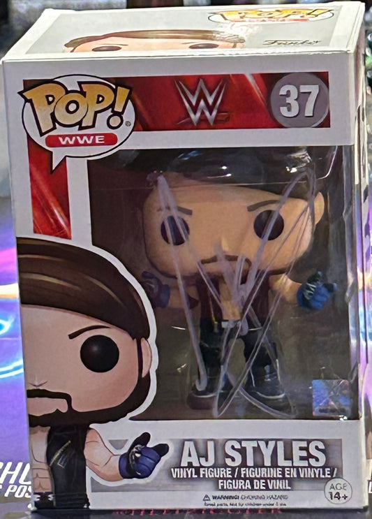 * AJ Styles SIGNED WWE Funko Pop (Comes w/COA)