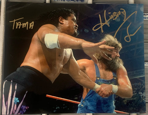 Hillbilly Jim & TAMA aka The Tonga Kid Dual Signed 8x10 Color Photo (Comes w/COA)