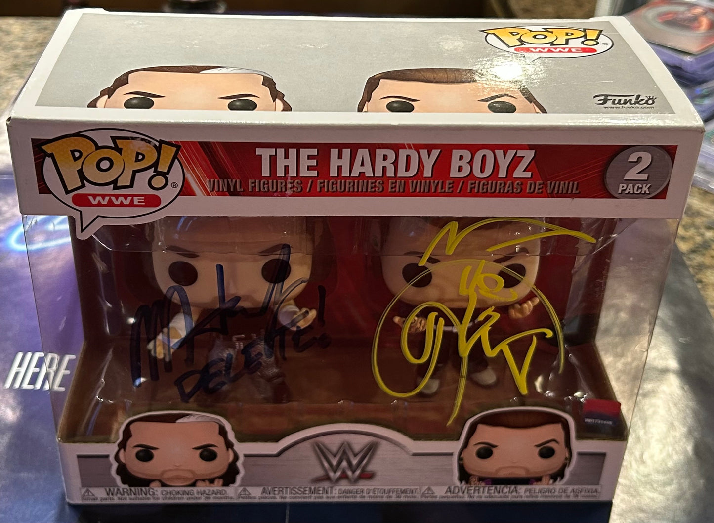 * Hardy Boyz SIGNED WWE Funko Pop (Awesome Piece)
