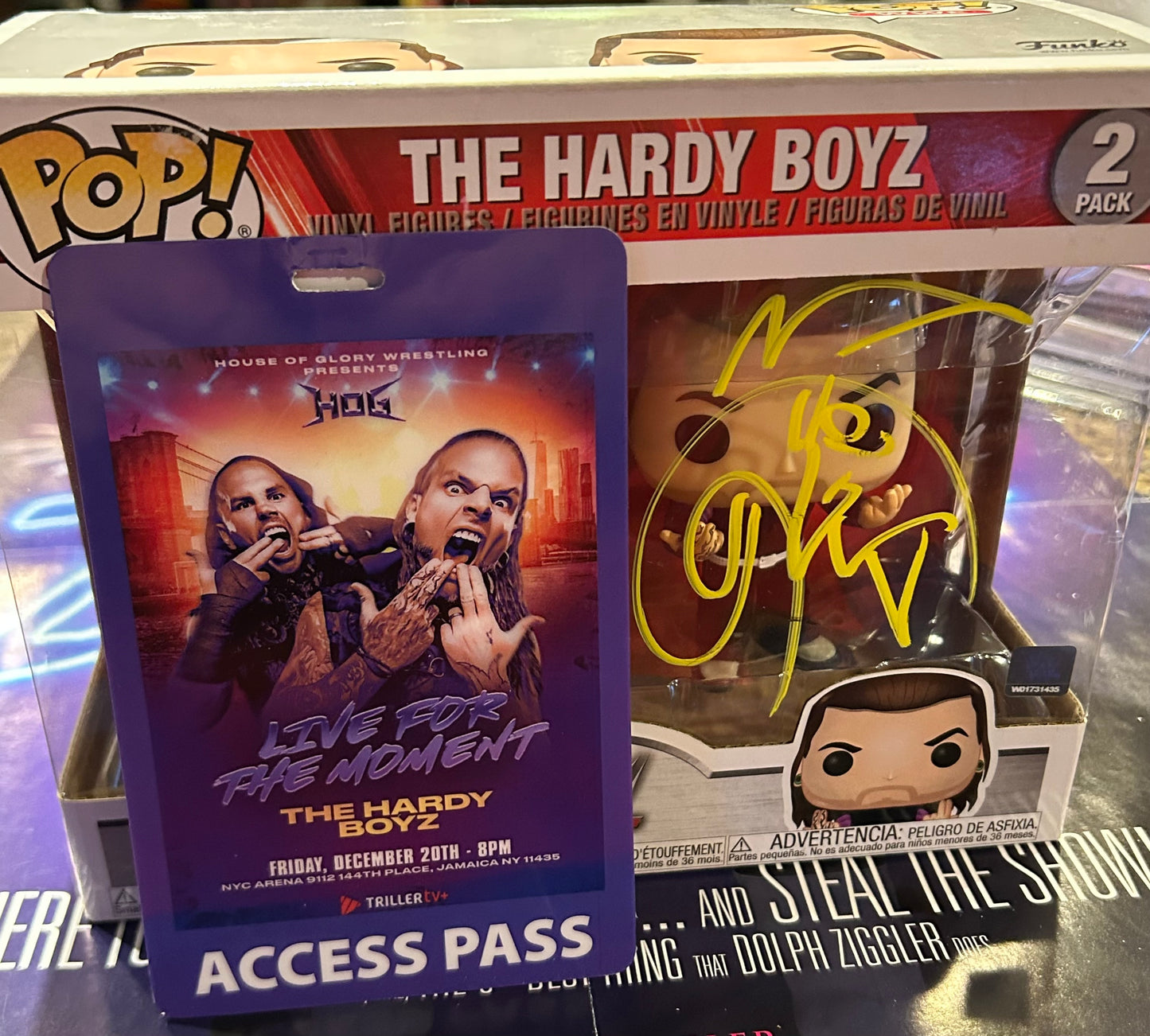 * Hardy Boyz SIGNED WWE Funko Pop (Awesome Piece)