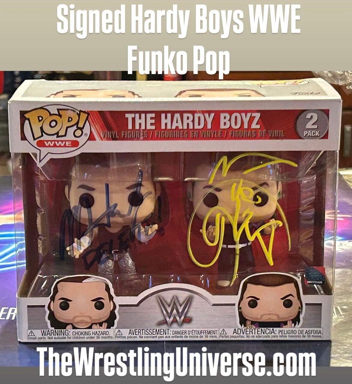 * Hardy Boyz SIGNED WWE Funko Pop (Awesome Piece)
