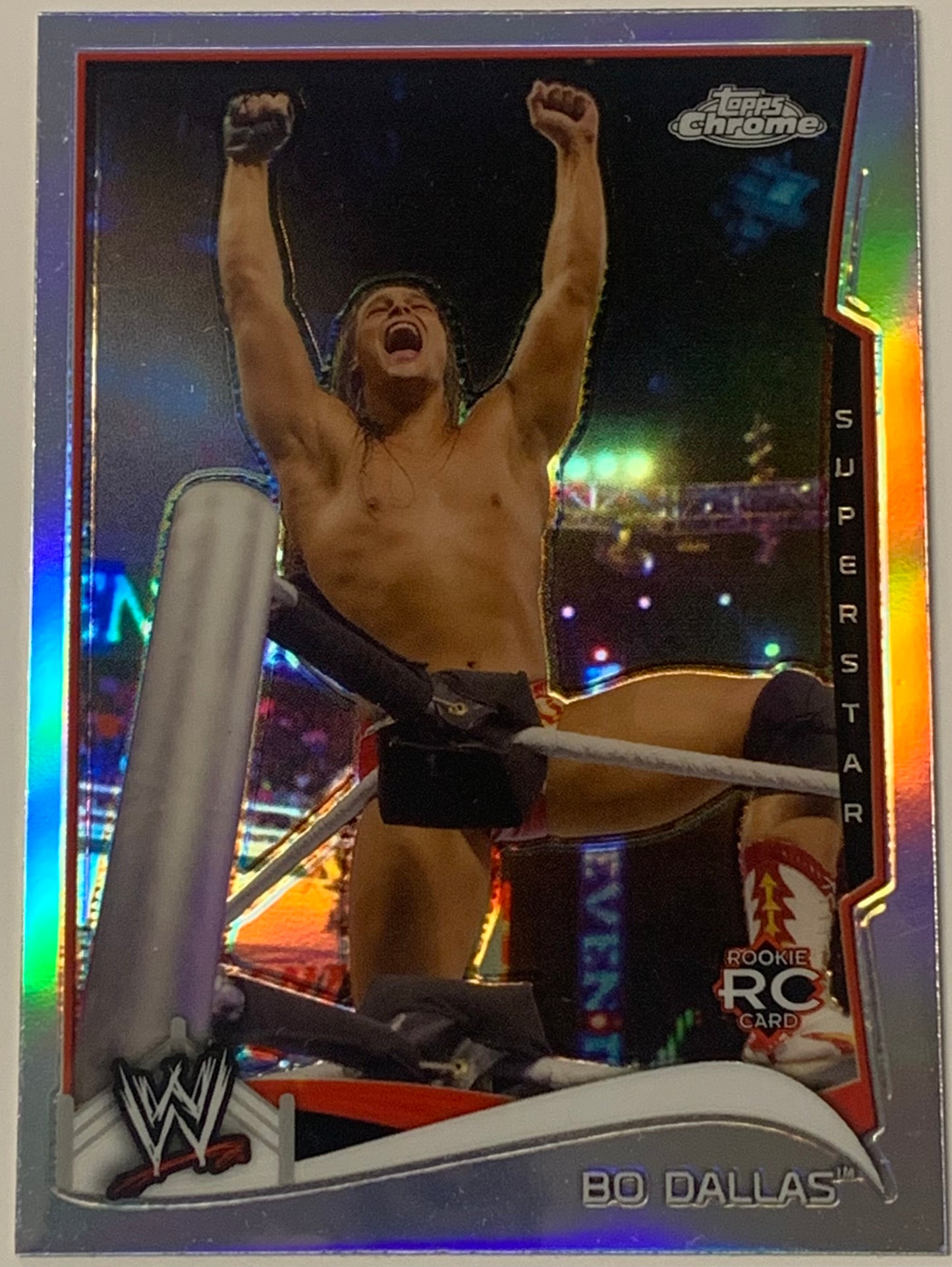 Bo Dallas 2014 WWE topps Chrome ROOKIE REFRACTOR