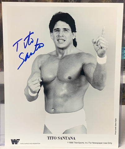 Tito Santana Signed 8x10 Classic Photo HOF (Comes w/COA)