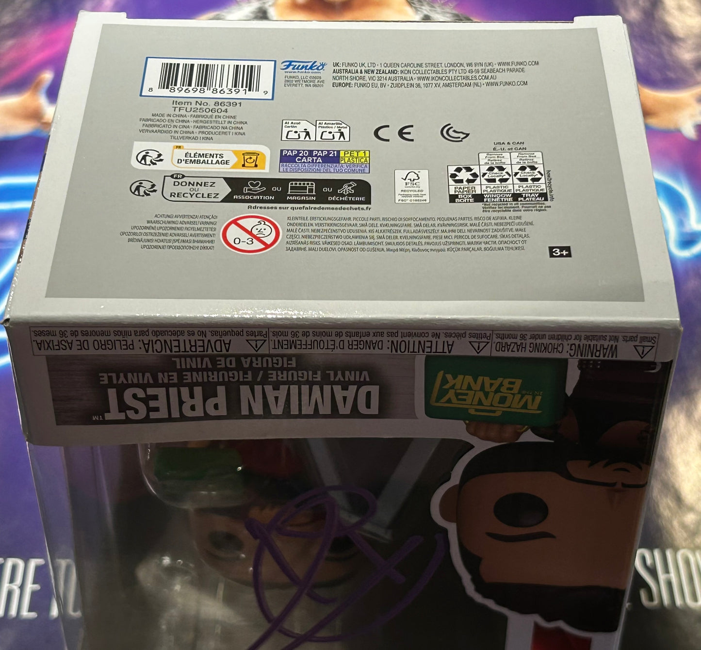 * Damian Priest SIGNED WWE “Money In The Bank” Funko Pop (Beautiful Signature)